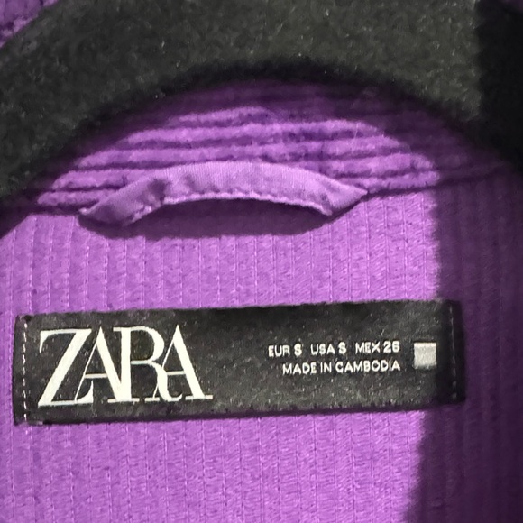 Zara Deep Purple Corduroy Shirt - Picture 2 of 3